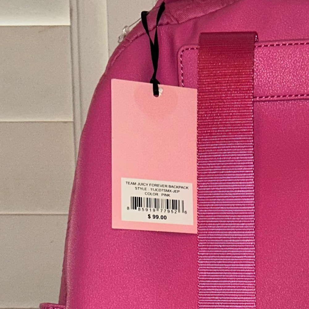 SOLD!! NWT Juicy Couture Large Full Size Pink Lemonade Backpack - Picture 2 of 10